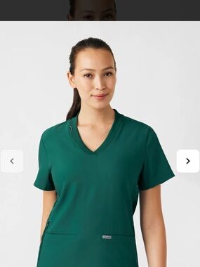 Landau V-Neck Scrub Top in Emerald Green